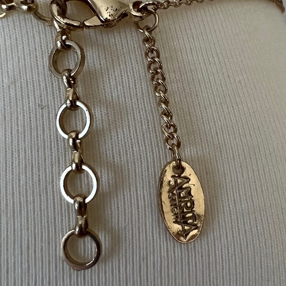 Amrita Singh Gold Necklace 16" w/ 2" Extender Crystal Sparkle Disc/Pendant - Picture 6 of 8